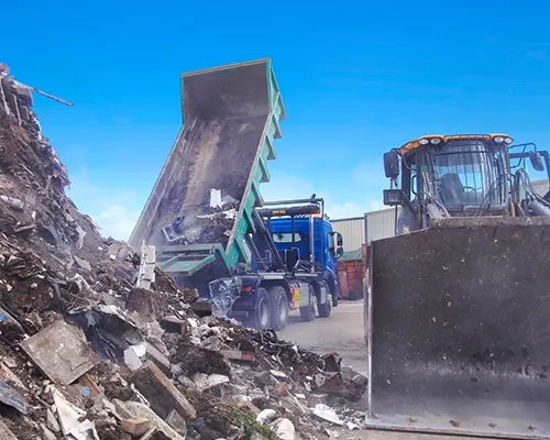 Heat pump retrofit waste in a skip in Birkdale